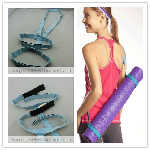 厂家直销 提花瑜伽垫背带成品 浅蓝色   多款选择