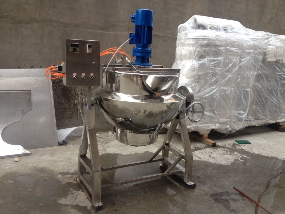 美式爆米花机 提升支架电加热搅拌夹层锅  气动自动开盖锅