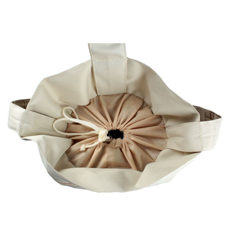 Brown one-shoulder bag, thermos, picnic bag, custom-made, drawstring