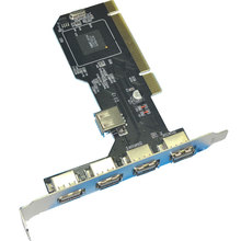 e宙PCI卡USB扩展卡 PCI转4+1USB卡 转接卡 转换卡 NEC USB卡
