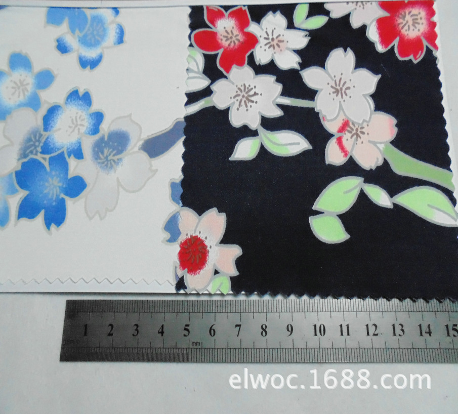 弹力高档 棉布印花 彩色花纹服饰 雪花梅 立体花朵家纺 衣服2533