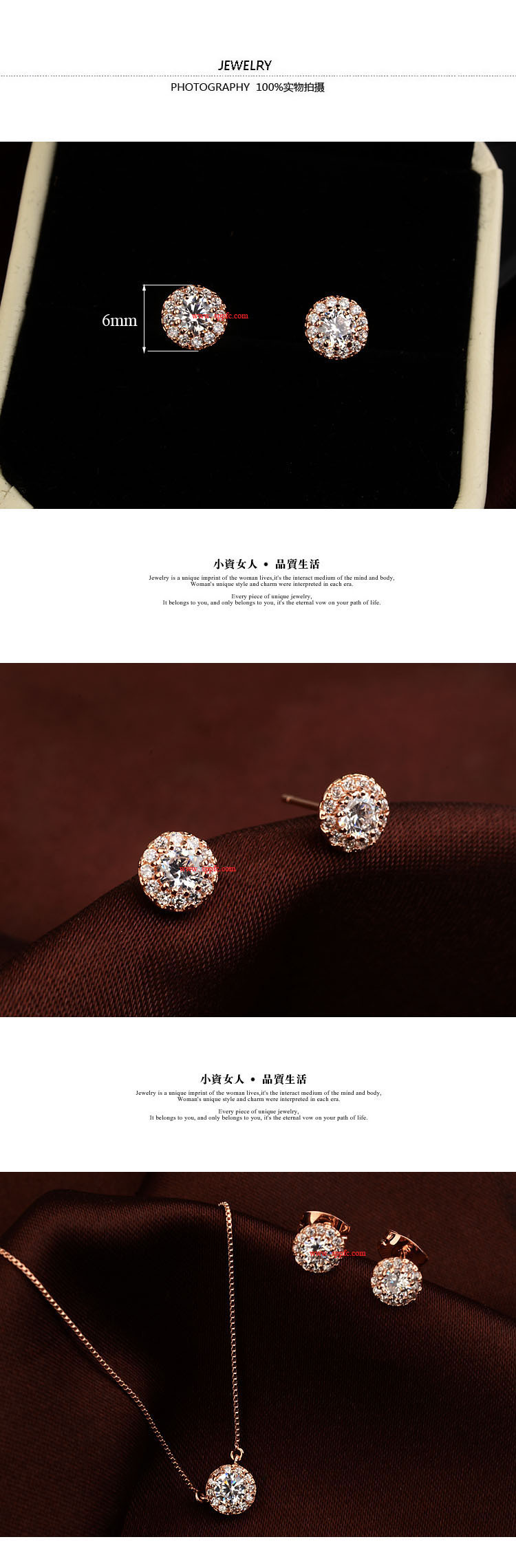 Korean New Fashion Micro Inlaid Ball Zircon Earrings Wholesale display picture 1