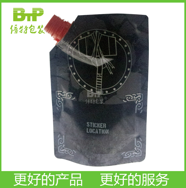 100M120克自立嘴袋L异型吸嘴袋液体包装厂家直销