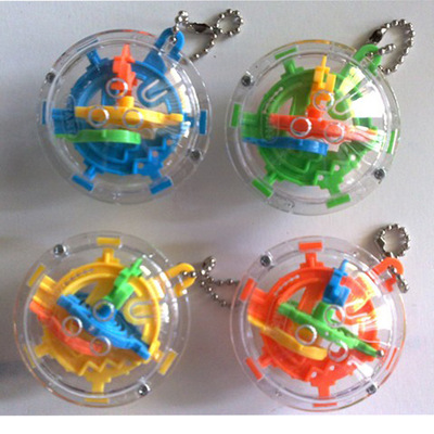 3D迷妳迷宮球30關帶鏈 立體迷宮魔方 鑰匙包包挂 淘寶商店贈品