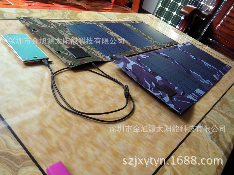 工厂定做单晶硅多晶硅太阳能充电包/15W/18V-5V双输出太阳能包