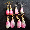 Fuchsia earrings jade, accessory, wholesale