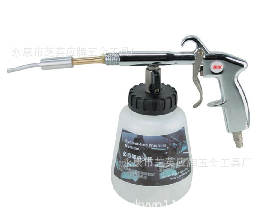 龙卷风气动洗车喷枪 汽车内饰毛刷型清洗枪 干洗枪洗车工具吹尘枪
