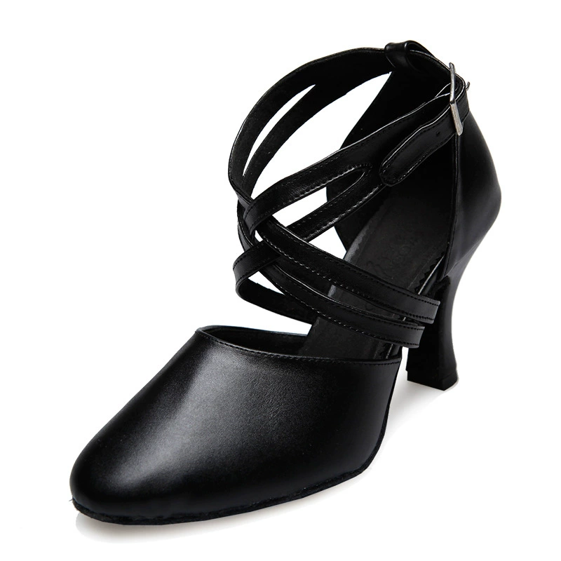 Leather Baotou Latin Dance Shoes Female Adult Modern Dance Shoes Outdoor Plaza Dance Shoes Pacific Skills