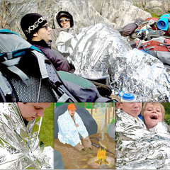 Outdoor lifesaving emergency blanket earthquake emergency kit first aid sleeping bag thermal survival blanket thermal blanket moisture-proof floor mat silver