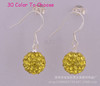 Earrings, ceramics, 10mm, 18 colors, diamond encrusted