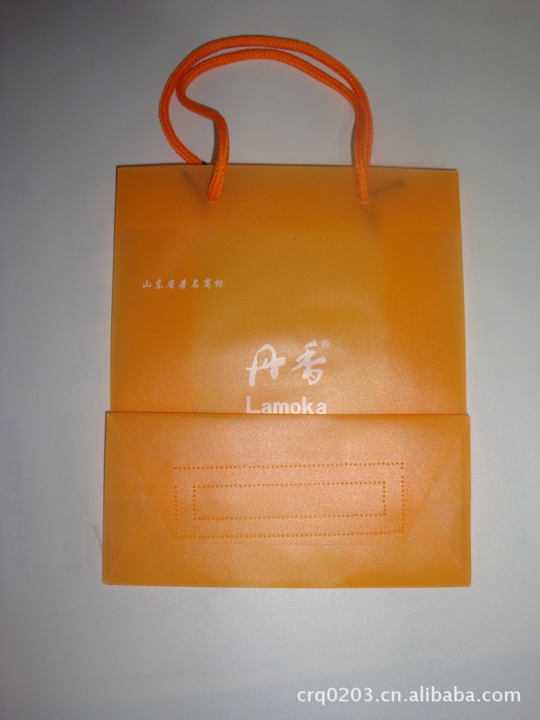 PVC手提透明袋，PP手提袋磨砂立体伴手礼袋子