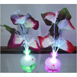 C107厂家直销七彩闪光光纤丝/花瓶马蹄莲/马蹄莲光纤花/光纤丝灯|ms