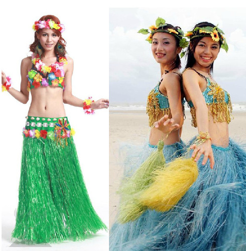 Dance Hula Skirt Children's Hawaiian Hula Dance Costume Garland 40/60cm Performance Suit Hula Skirt