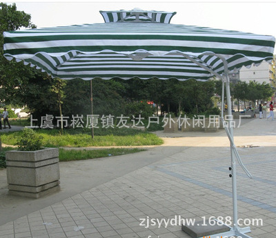 工厂厂家现货供应扳手伞蓝白条纹广告休闲伞户外咖啡厅专用|ru