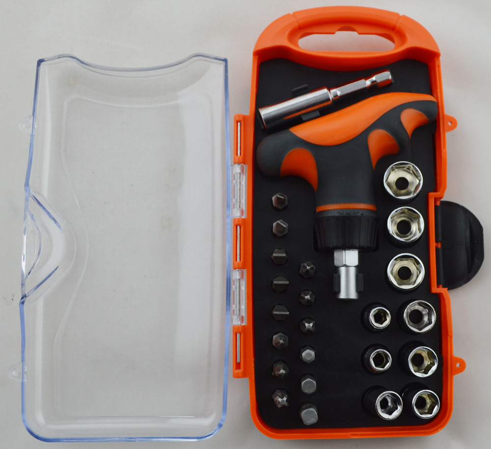 HZF-8187供应25件套T把棘轮螺丝刀组套，批头套筒组套，组套工具