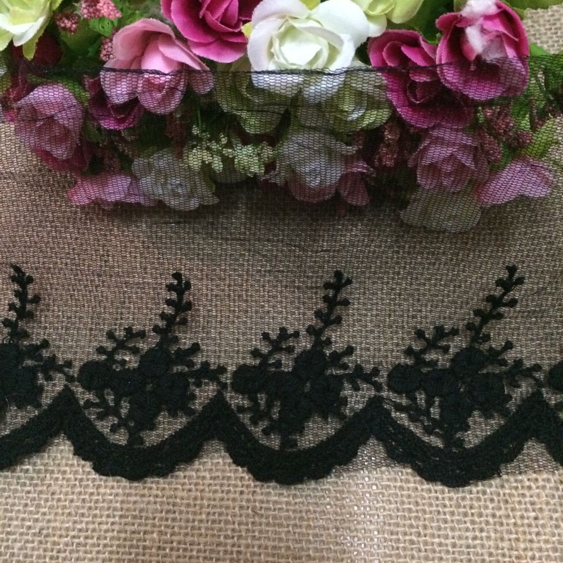 18#超大蝴蝶结发饰 棉线蕾丝花边进口材质纯韩版发饰diy材料