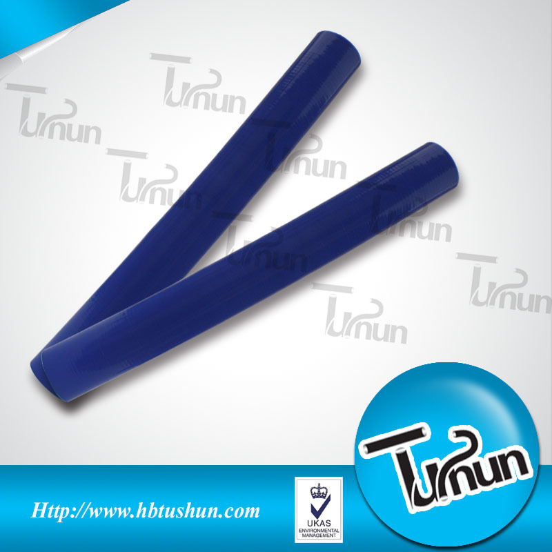 生产汽车硅胶管4层聚酯布加固长度1000mm蓝色米管