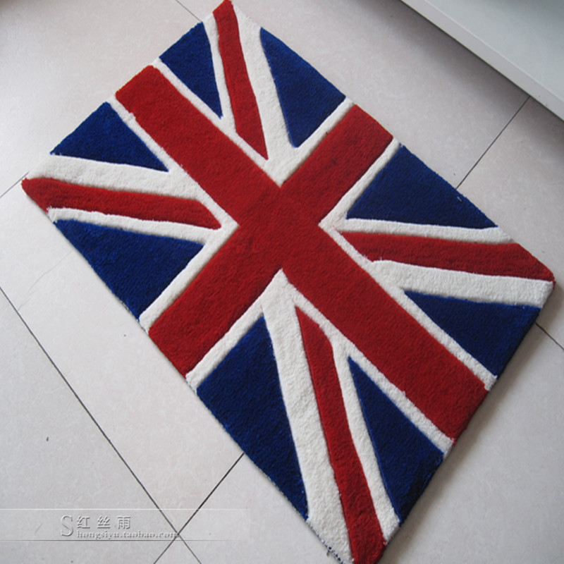 厂家直销家用加厚手工地毯客厅卧室茶几书房欧式防滑米字国旗地毯|ru