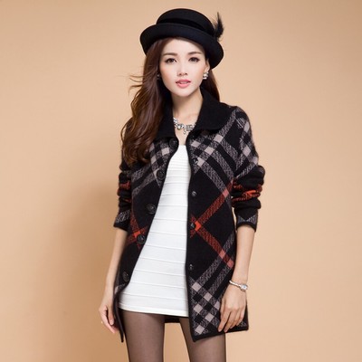 Clearance new pattern lady Square Mink cashmere overcoat Mid length version Mink cashmere sweater coat Mink cashmere Large sweater goods in stock