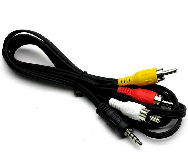 3.5 Gongtou Rotary 3 Lotus Head Gong Line Audio Video 1 points 3AV Line TV Output One Divisions Three Lotus Line