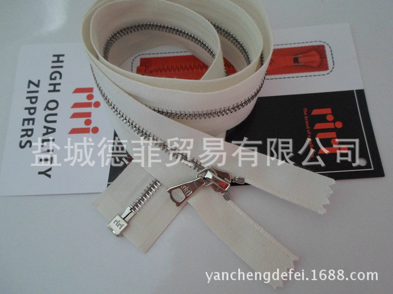 瑞士Riri拉链 4#白铜单开欧拉链  M6金属原产RIRI拉链