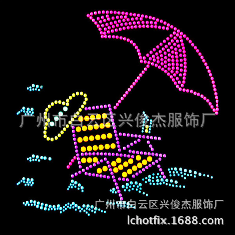 厂家专业衣服烫钻图 服装烫钻烫图 款式新颖 开发速度快 背胶烫钻