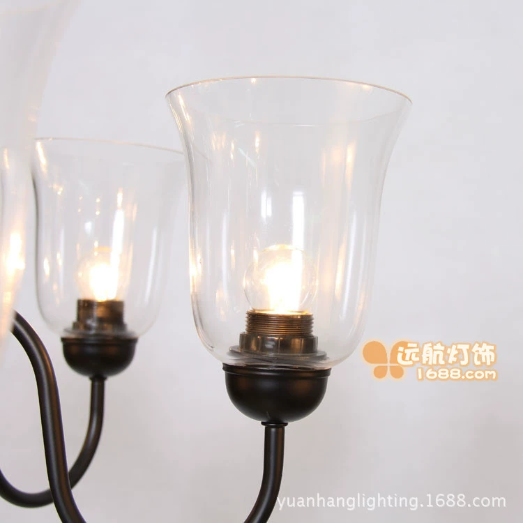 Country lights for living room, creative glass lampshade, ceiling lamp, American style