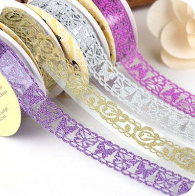 Gold powder Flash Lace tape fashion Hollow lace tape /DIY album parts tape