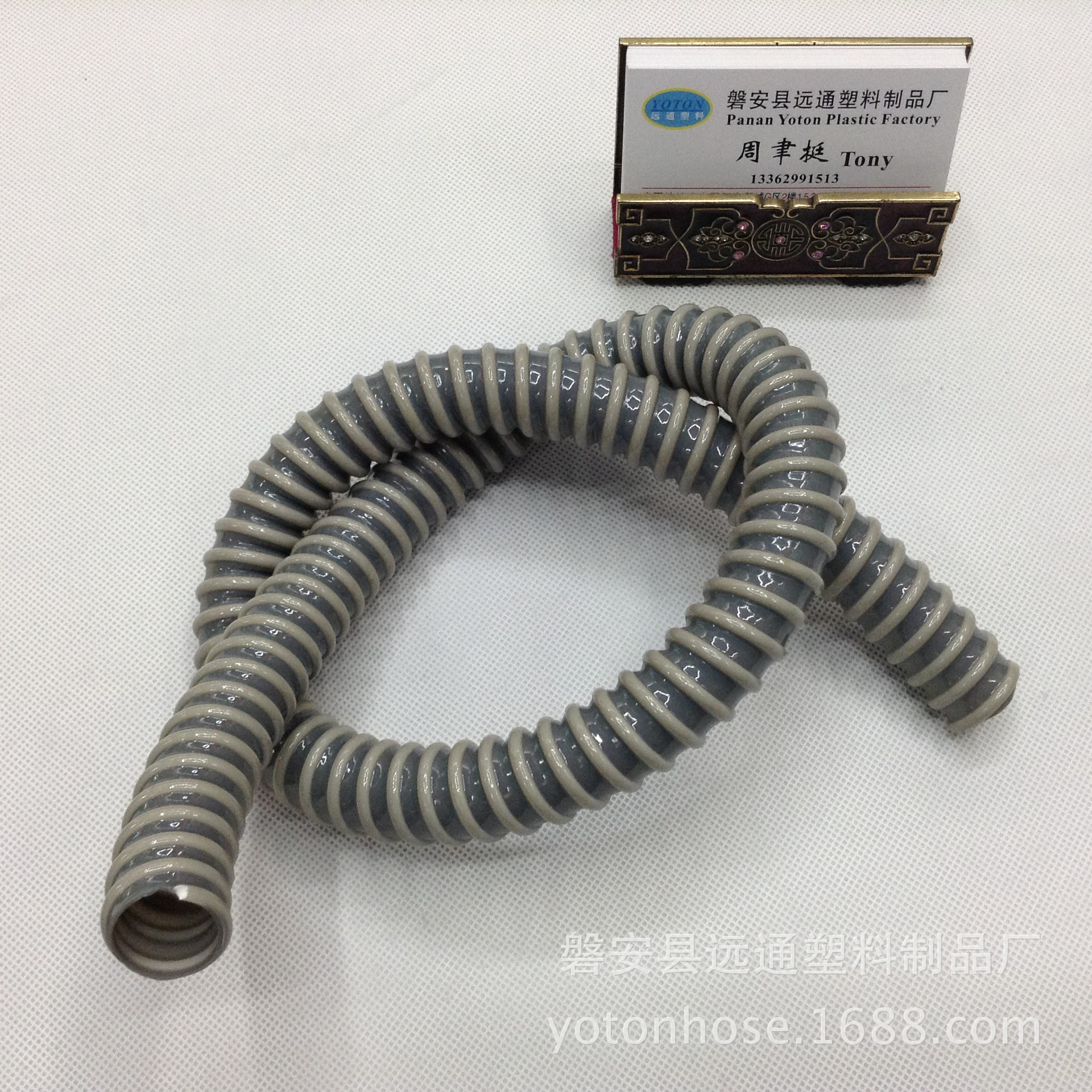 供应内径19mm集成灶清洗排水用灰色PVC加强筋缠绕波纹管