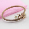 High quality golden fashionable elastic gold bracelet from pearl stainless steel, Aliexpress, pink gold