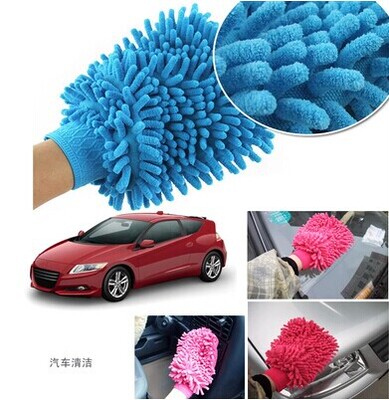 爆款洗车手套双面擦车手套 高密度雪尼尔纤维珊瑚虫式洗车手套|ru