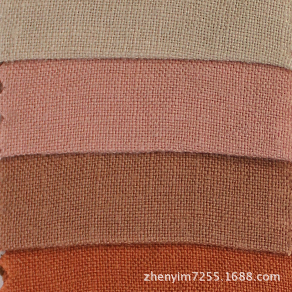 M-287  现货高档纯亚麻平纹竹节洗水服装家纺棉麻混纺