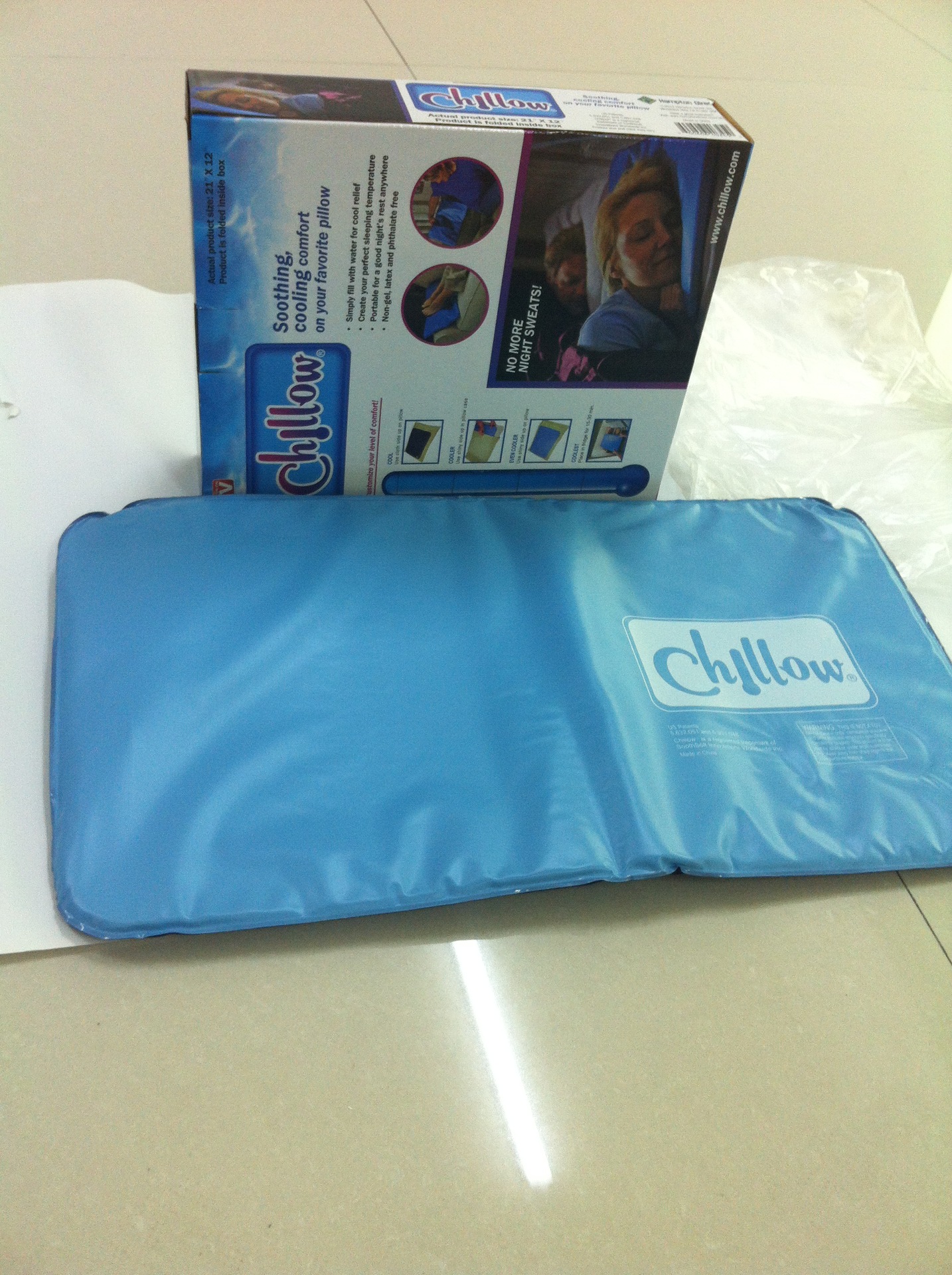 CHILLOW Pillow Cooling Pad 21" X 12" Sleeping Therapy Insert Comfort