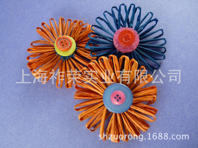 厂家定做PP草手缝花 拉菲草手工绣花 网纱手绣PP草花 丝带绣花|ms