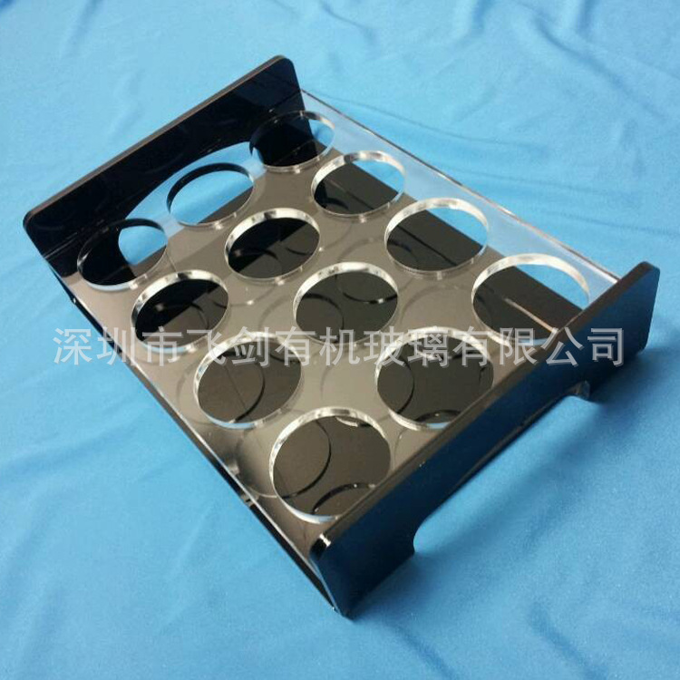 亚克力酒杯托盘  专业制作KTV休闲会所亚克力酒杯架 酒杯托盘