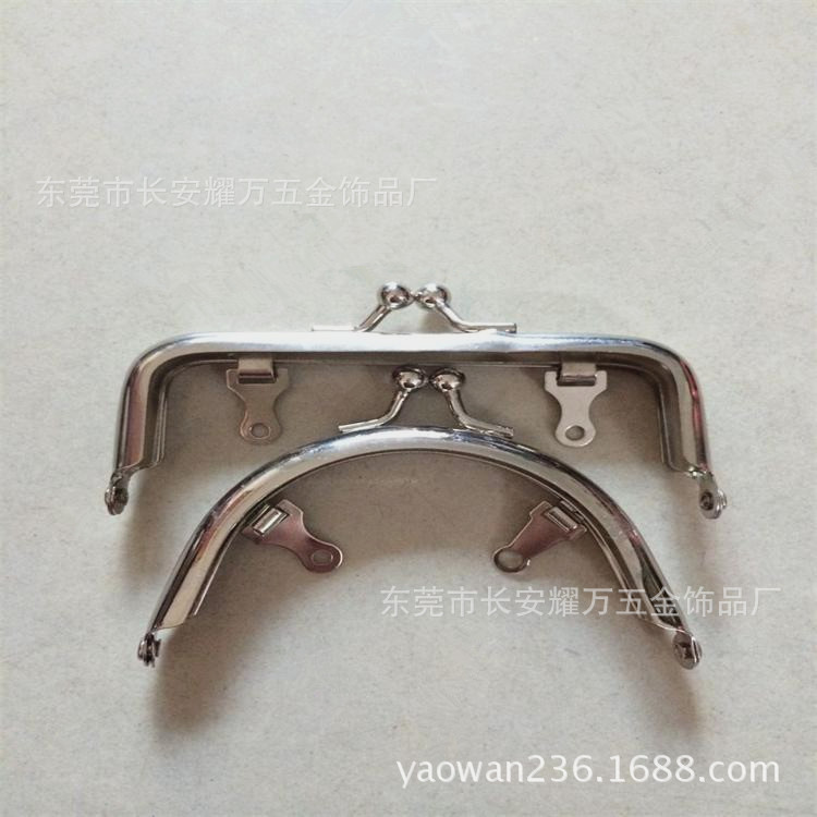 厂家供应圆角方型带片钱包扣子 箱包铁夹 半圆扣 可定制
