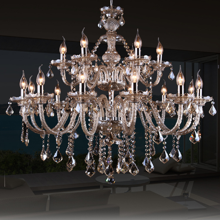 8-Cabeza de araña de cristal de coñac tubo de rosca lámpara de la vela sala de estar comedor dormitorio ocio y entretenimiento lugar