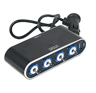WF-0307 automobile One to four The cigarette lighter Power Distribution vehicle USB With switch