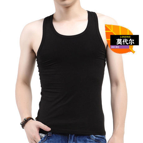 厂家直销春夏季新款运动紧身莫代尔男式工字背心 不起球不褪色|ms