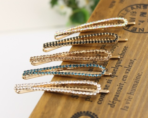 Hot Hair Accessories U-crystal Rhinestone Hair Clip Geometric Edge Clip display picture 11