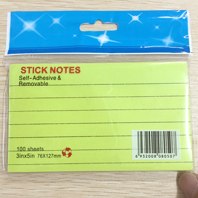 Notas adhesivas fluorescentes 76×127mm, coloridas y portátiles.
