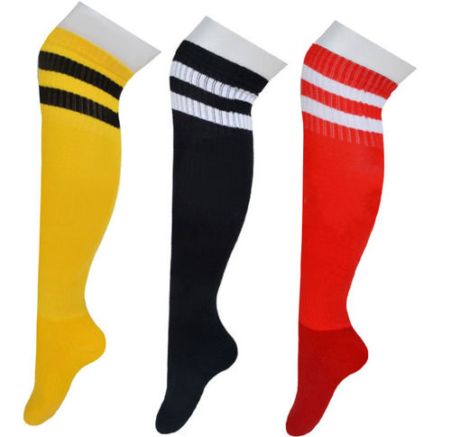 Thin football socks, sports long socks for adults, high elastic textile material, sweat-absorbent and breathable