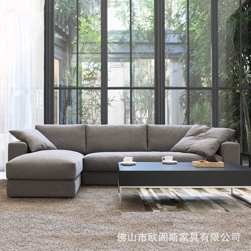 Northern Europe a living room Down Fabric art Sofa Set modern Small apartment 3 latex Corner sofas wholesale furniture