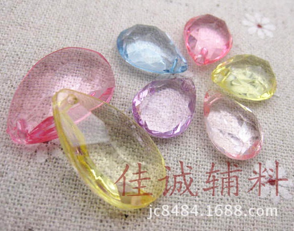 DIY饰品配件 水滴形水晶吊坠 亚克力珠A料 天使之泪 两个规格