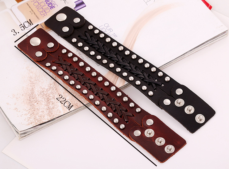 Vintage woven bracelet new menu0027s bracelet wide leather cowhide bracelet
