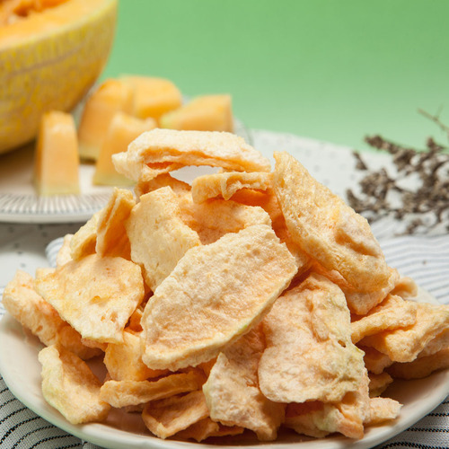 Freeze-dried cantaloupe, dried cantaloupe, manufacturer bulk wholesale fruit and vegetable freeze-dried crisps, cantaloupe crisps