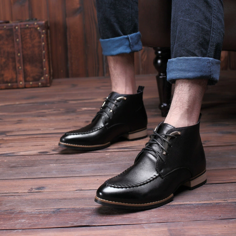 Британские мужские сапоги, модные мужские короткие сапоги, военные ботинки со средним верхом, мужские повседневные зимние мужские