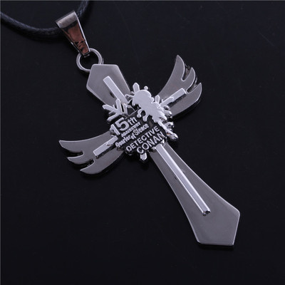 动漫名侦探柯南15周年标志十字架吊坠 项链批发 速卖通EBAY热卖|ms