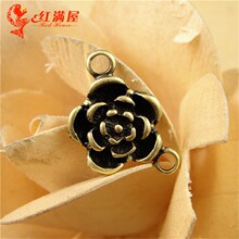 A1418 古青 1.8克 复古玫瑰花连接件 手工DIY饰品批发 40个/包