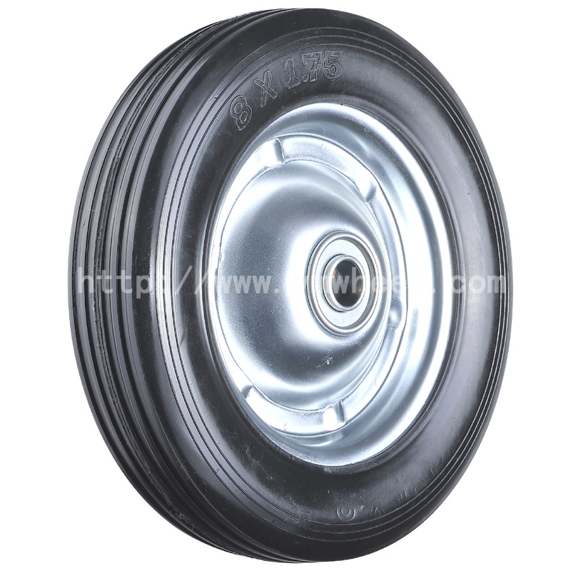 8寸橡胶发电机 空压机 清洗机轮子 实心橡胶轮子